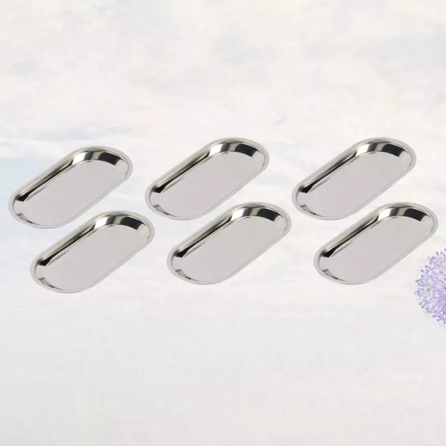 6 Pcs Plateau En Acier Inoxydable Porte-bijoux Assiette Bapteme De Collation