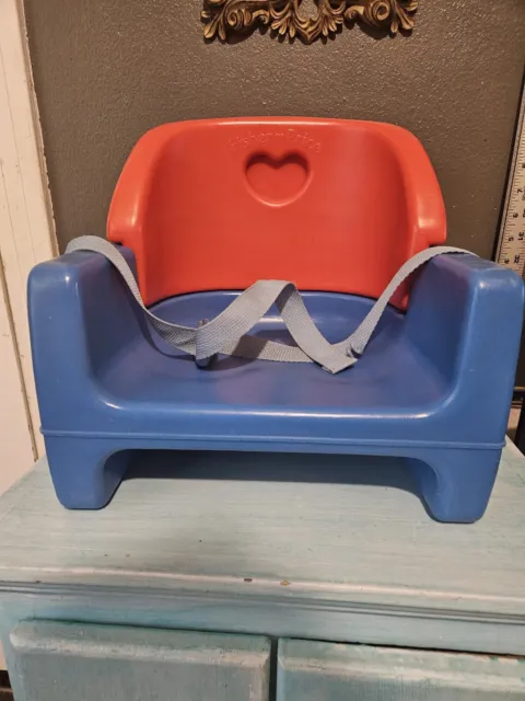 1990 Fisher Price Grow With Me Booster Seat Red / Blue Plastic Vintage Booster