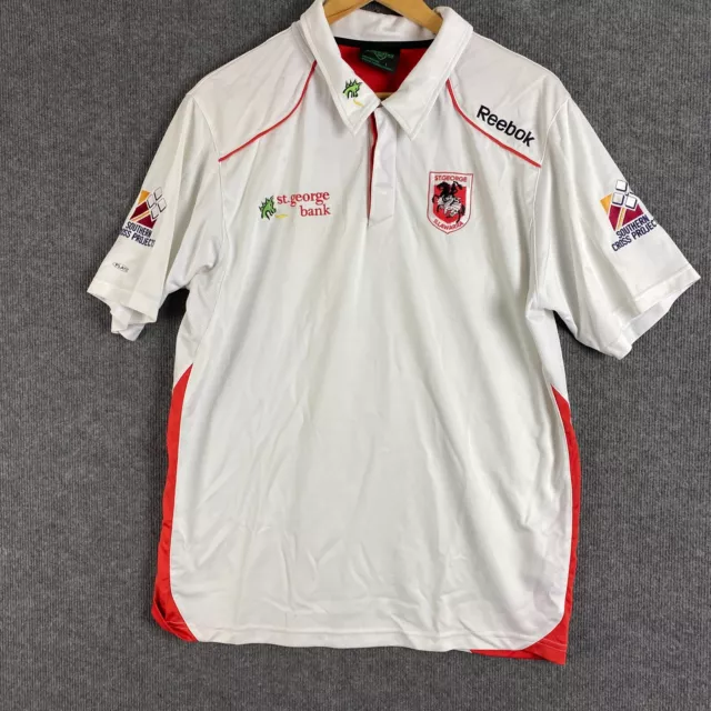 St George Illawarra Dragons Jersey Mens Large White Red Rugby NRL 2004 Vintage