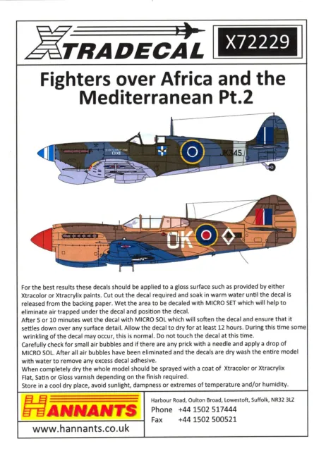 Xtra Decals 1/72 FIGHTERS OVER AFRICA and the MEDITERRANEAN Part 2