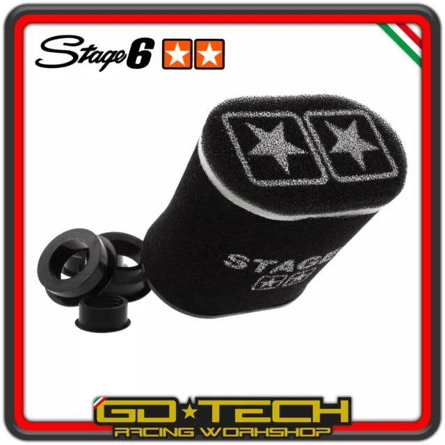 FILTRO ARIA STAGE 6 DOUBLE LAYER NERO Grande Ovale IMBOCCO 55 mm CON RIDUZIONI