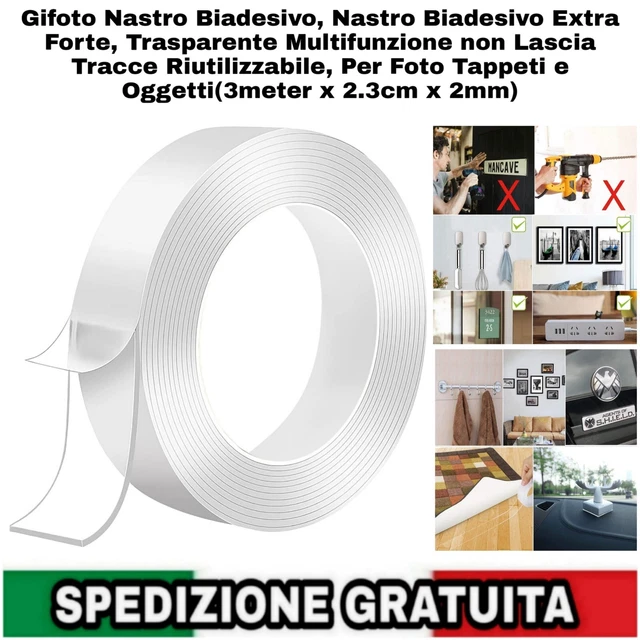 Nastro Biadesivo Extra Forte - 5m X 3cm, Rimovibile, Per Casa E Ufficio - Foto 7
