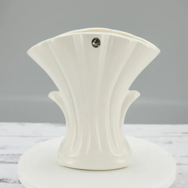 Vintage Australian Pottery Art Deco Style White Vase Australia Possibly Diana