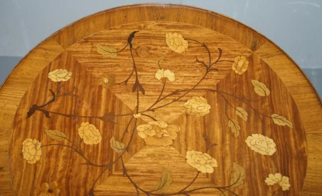 Sublime Circa 1900 Italian Marquetry Inlaid In Centre Occasional Table Bronze 3