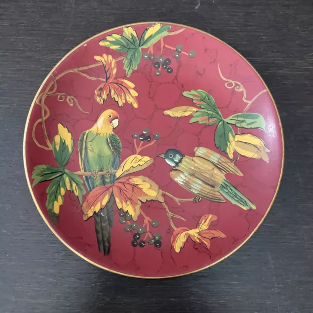 ANDREA by SADEK Parakeets on Branches HANDPAINTED 10" Display Decorative PLATE