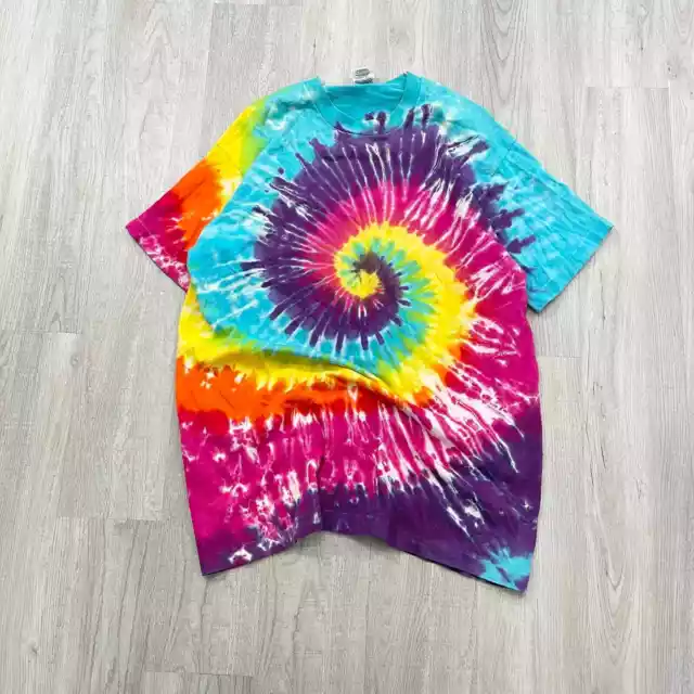 VINTAGE 90s Tie Dye Single Stitch Blank Shirt Size Extra Large XL Mens 1990s