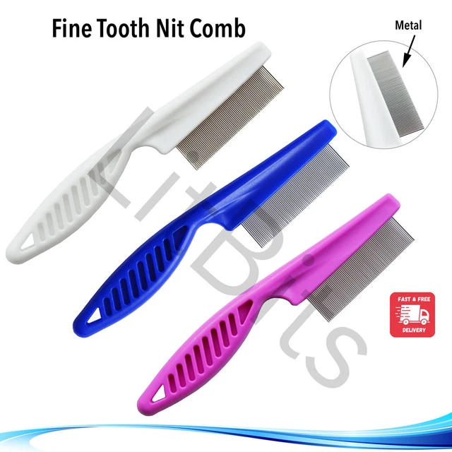 Handle Ultra Fine Flea Nit  Dog Cat Comb Metal Teeth Healthy Fur Hair Coat Clean