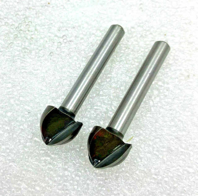 2 PCS 5/16" Radius Carbide Tipped Core Box Router Bit 1/4" Shank