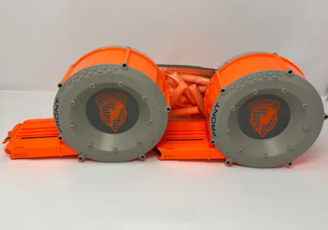 2X Nerf N-Strike Raider Rapid Fire CS-35 Dart Drum Round Magazine Two + Darts 3