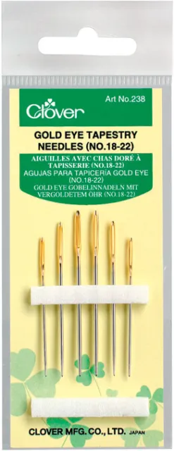 Clover Gold Eye Chenille Needles -Size 20 6/Pkg