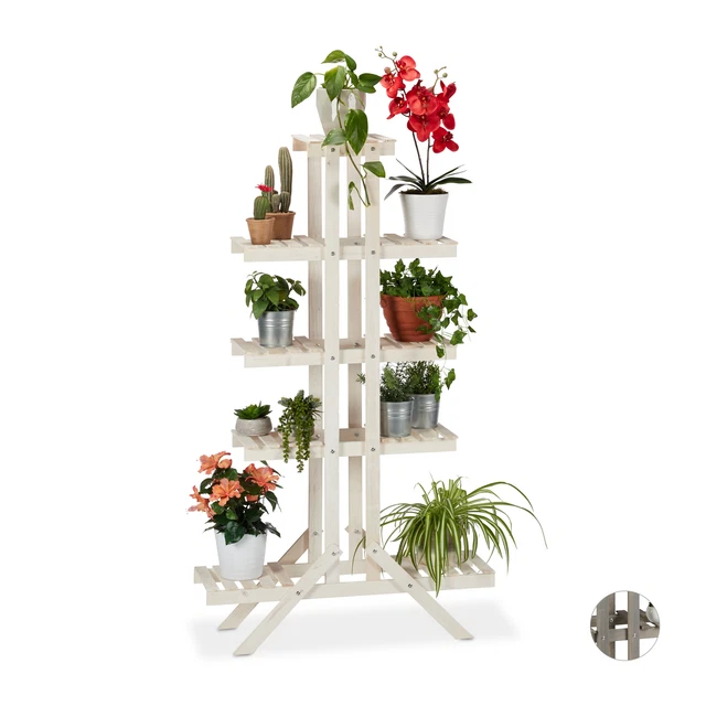 Kit De 2 étagères Miniatures à Plantes - Échelle 1:12 - Bois - Mobilier Maison De Poupée - Décoration Intérieur