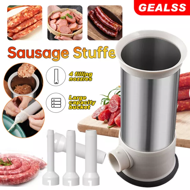 Sausage Machine Meat Filler Stuffer Salami ​Maker Funnel Hand Operated Kitchen