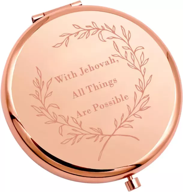 Jehovah Witness Gift with Jehovah All Things Are Possible Compact Mirror JW Gift