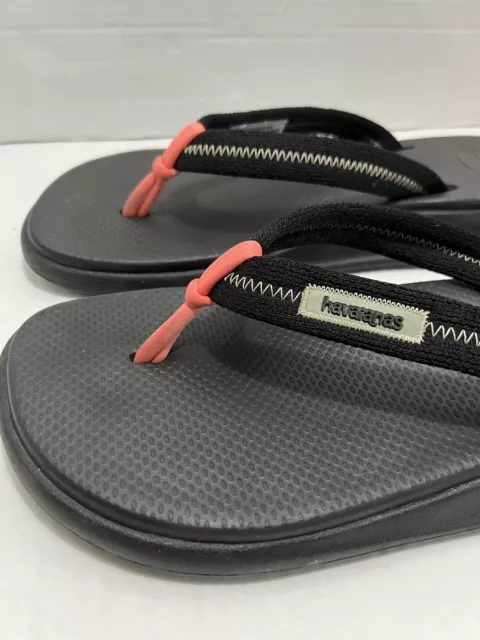 HAVAIANAS BLACK FLIP Flops Thongs Sandals Mens Size USA 11/12 $29.95 ...