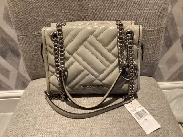 Michael Kors Jet Set Pearl Grey Saffiano Leather India | Ubuy