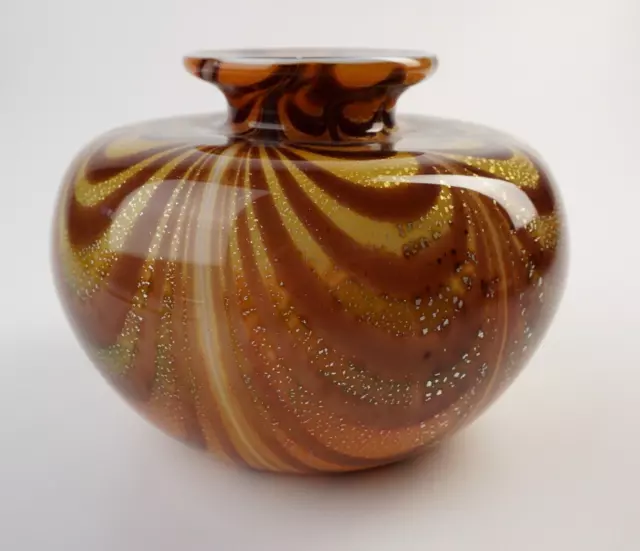 Massive Murano Glas Vase, Pulegoso/EFESO Ercole Barovier, Goldpartikel, 1,22kg