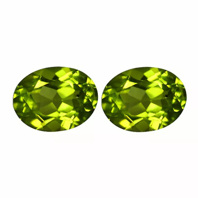 2.35Ct VVS - VVS-2 [2Pcs Pair] Dazzling Oval 7.8 x 6.5 MM Green Natural Peridot