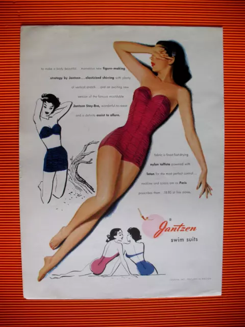 Jantzen Press Advertisement Beach Swimsuit Pool Swimmer Portland Ad 1951