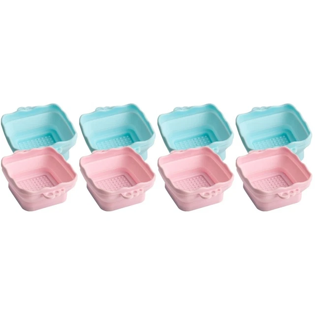 8 pcs pliable maquillage brosse nettoyage bols laveuses de brosses