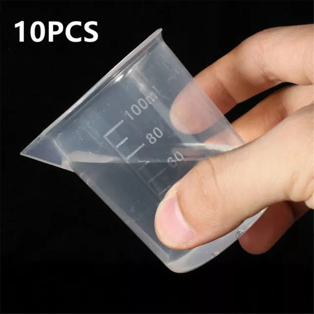 1/2/10Pcs 100ml Mini Plastic Clear Measuring Cup Jug Beaker Tool for Kitchen/Lab