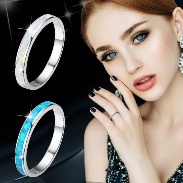 MENS TUNGSTEN WEDDING Rings Created-opal Inlay Wedding Bands For ...