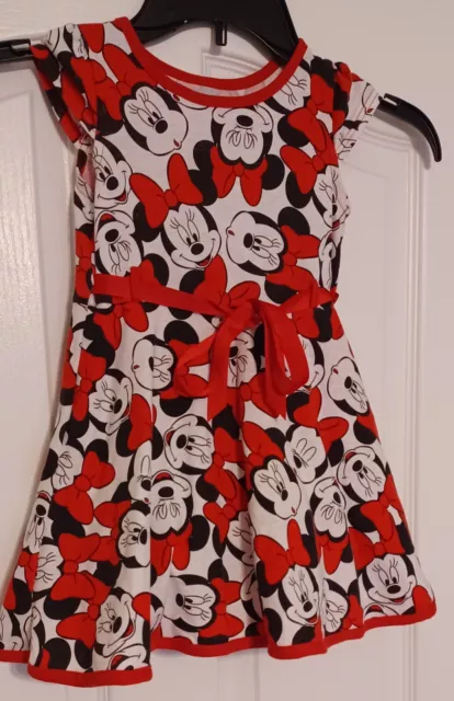 DisneyJr. Dress Girls 3T  White Red Minnie Mouse Short Sleeve Shirt Mint Look