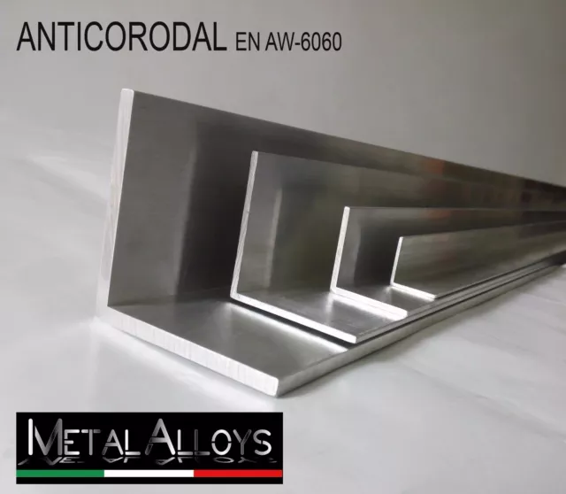 Profilo L Alluminio da 25 30 35 40 45 mm IN DIVERSE LUNGHEZZE E SP. ANTICORODAL