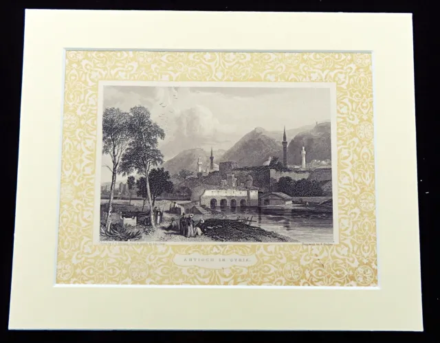 Ancien Ville De Antioche Dinde Paysage Vue 1860 Antique Gravure Imprimé