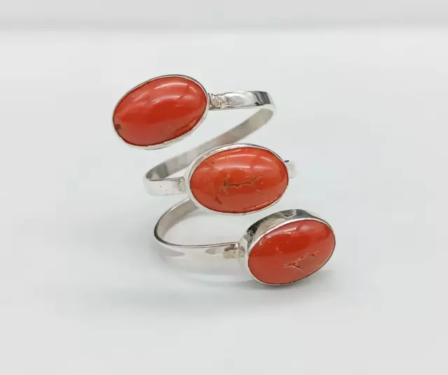 Bague pour Femme Vrai Corail Rouge De Sardaigne Contrariè Réglable Argent 925