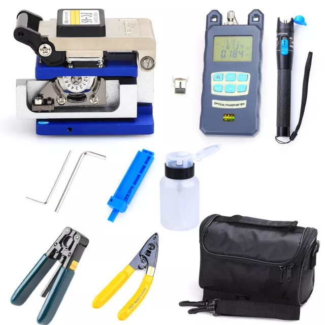 Single-mode Optical Cable FTTH Tool Kit+FC-6S Cutter Cleaver Optical Power Meter