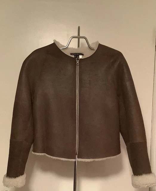 Theory Authentic Women's Jacket NWT Suede Brown Size M