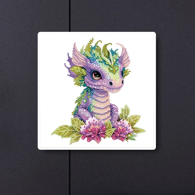 5D DIY Partial Special Shaped Drill Diamond Painting Kit Dragon Decor 30x30cm 3