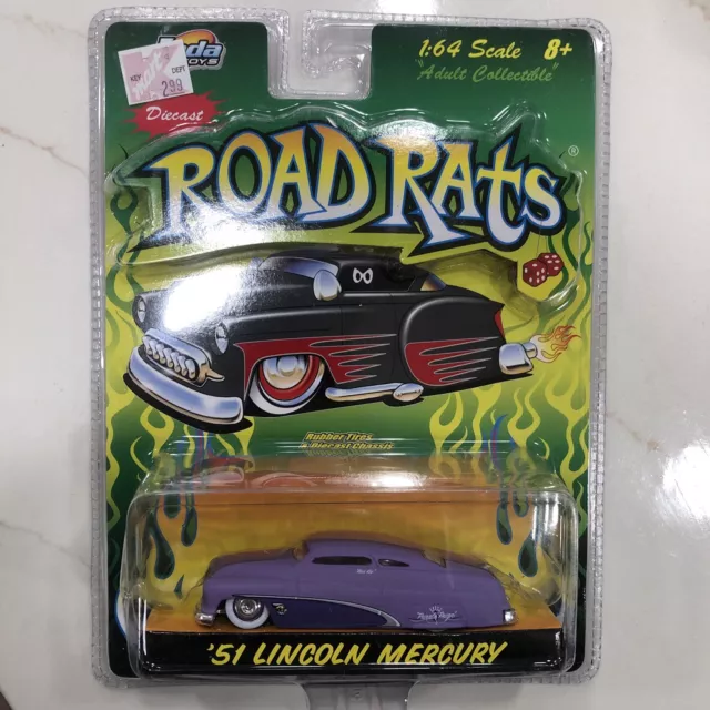 New sealed Jada Toys 1:64 Road Rats 1951 Lincoln Mercury diecast car New