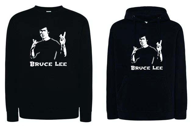 Felpa Bruce Lee nera con cappuccio e senza arti marziali unisex Jeet Kune Do
