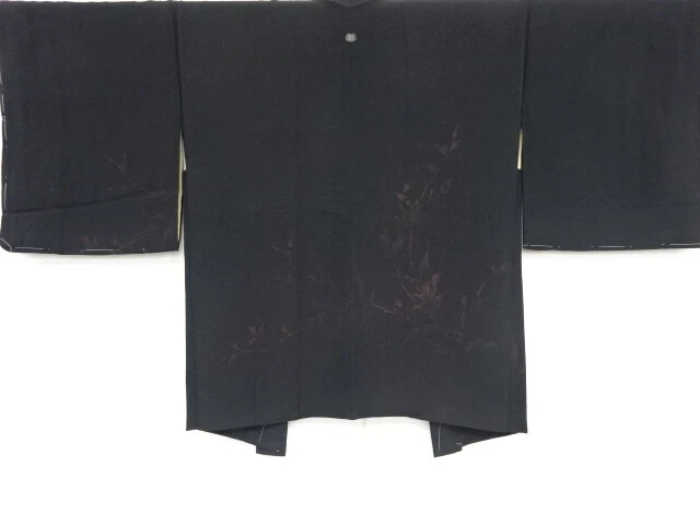 39013# Japanese Kimono / Antique Haori / Woven Leaf Branch