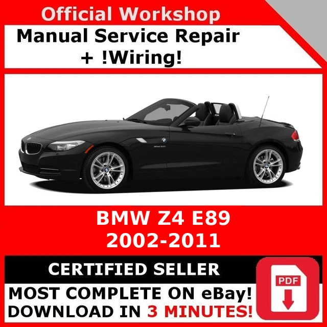 FACTORY SERVICE Repair Manual Bmw Z4 E89 2002 2011 EUR 11,92