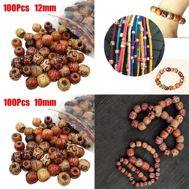 TOAOB Lot De 500 Perles En Bois Imprimées Colorées - Formes Et Tailles Variées Pour DIY Bijoux, Bracelets, Colliers Et Décorations