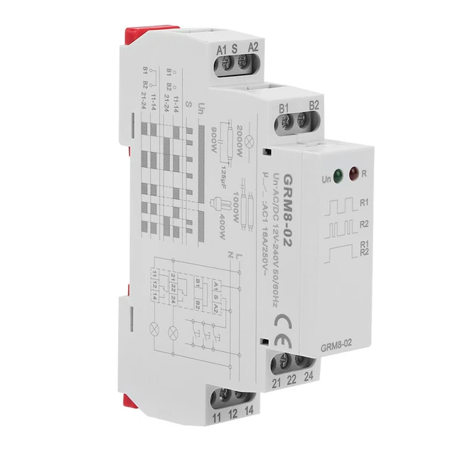 GRM8-02 Electronic Impulse Relay Latching Relay Memory Relay AC/DC 12V-240V