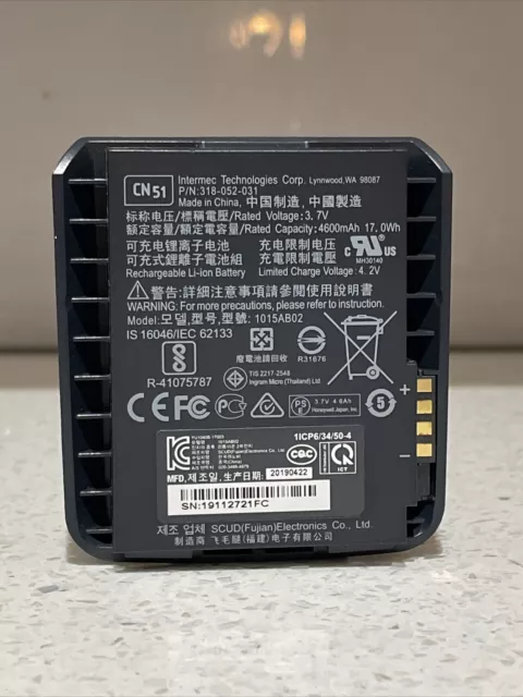 Genuine Intermec CN51 CN50 Battery 1015AB02 AB25 AB24 P/N: 318-052-031