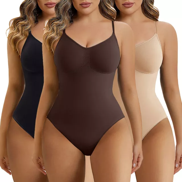 Women Firm Tummy Control Shapewear Seamless Sculpting Body Shaper Thong Bodysuit