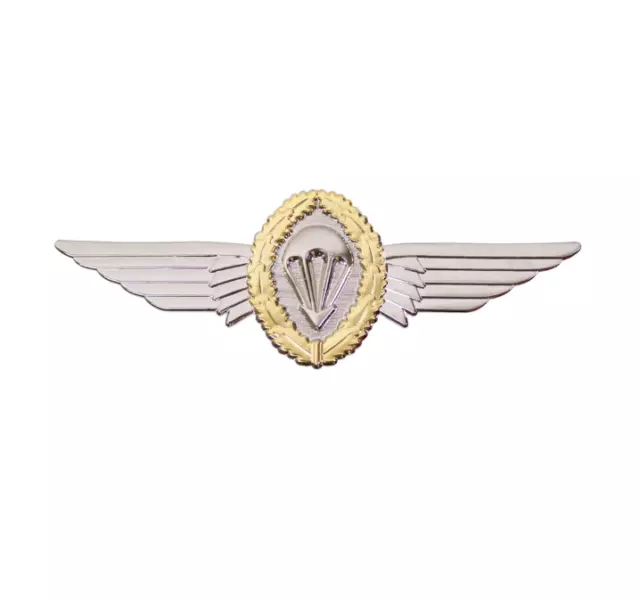 Genuine U.s. Badge: German Jump Wings Silver With Gold Wreath Regulation Size