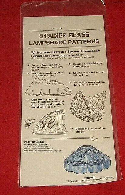 Tiffany-Lampenschirmvorlagen , Whittemore-Durgin ,Pattern , Nr.6478 FORMAL