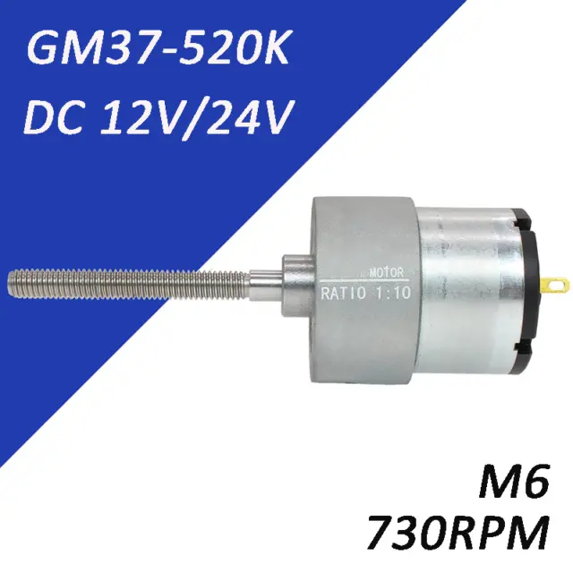 Permanent Magnet Motors GM37-520K Reversible DC 12V/24V Gear Motor 730RPM Metal
