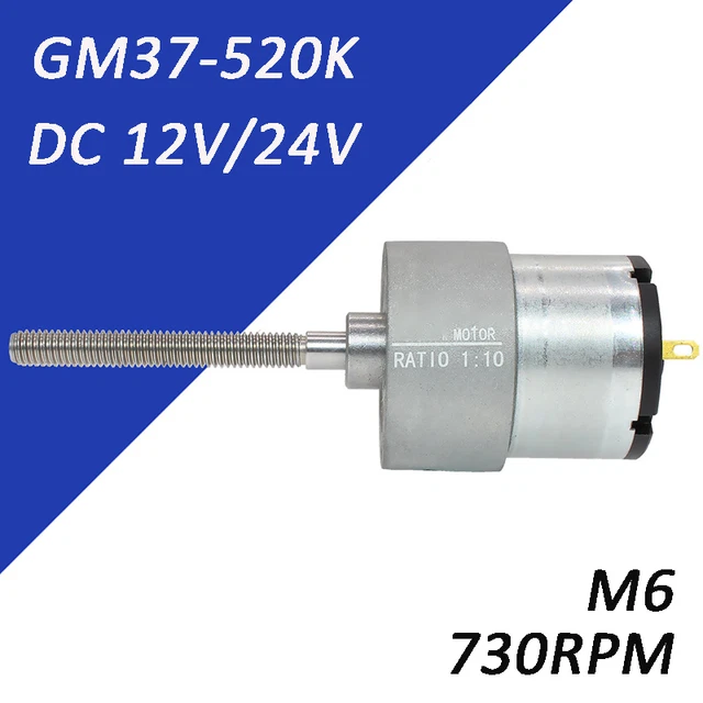 Permanent Magnet Motors GM37-520K Reversible DC 12V/24V Gear Motor 730RPM Metal
