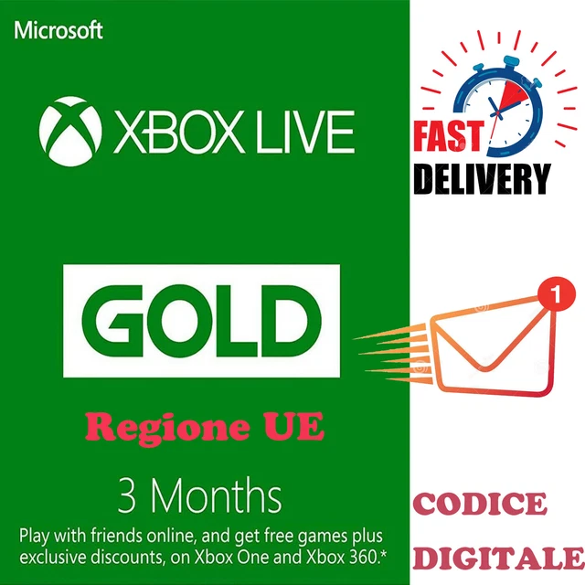 Abbonamento Xbox Live Gold - 3 Mesi Xbox Live Codice Digital download - IT
