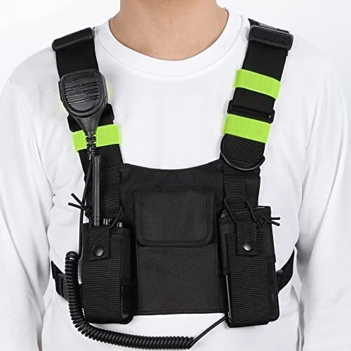 abcGoodefg Radio Chest Harness Pouch Bag Holster EMS Vest Rig for Two Way Radio
