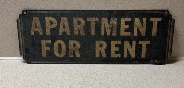 Rare Metal Apartment For Rent Sign   Antique Store Old Business House No. 809