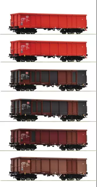 Roco 75858, 6tlg. Display offene Güterwagen, DB AG, Neu & OVP, H0