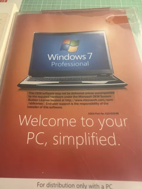 Microsoft Windows 7 Professional SP1 (License + Media) (1 User) - Full...