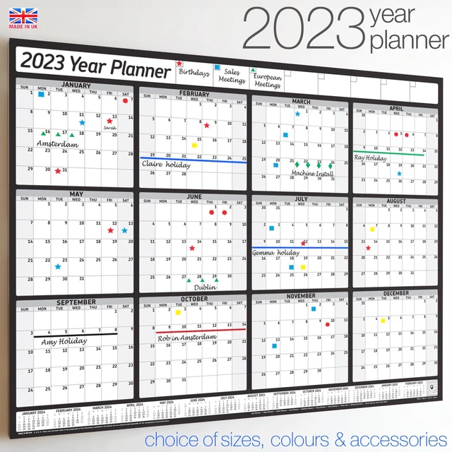 2025 2025 CALENDAR MidYear Full Year Planner LAMINATED XL Wall Monthly